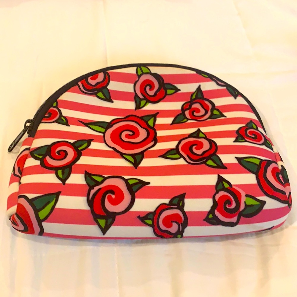 Betsy Johnson rose padded cosmetic bag